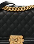 Caviar Quilted Medium Boy Flap Black