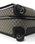 GG Supreme Monogram Four Wheel Suitcase Black