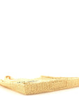 Yarn Raffia Effect Crochet Logo Embroidered Tote Bag Naturale