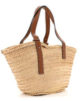 Raffia Basket Tote Bag Natural Tan