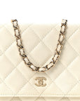 Caviar Quilted Wallet On Chain WOC White