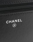 Caviar Camellia Embossed Wallet On Chain WOC Black