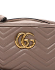 Calfskin Matelasse Small GG Marmont Chain Shoulder Bag Porcelain Rose