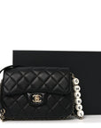 Lambskin Quilted Small My Precious Flap Black