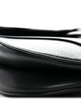 Grained Calfskin Saddle Bag Black