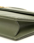 Grain De Poudre Matelasse Chevron Monogram Envelope Chain Wallet Light Sage