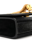 Suede Small Classic Monogram Kate Tassel Satchel Black