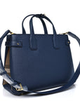 Derby Calfskin Vintage Check Medium Banner Tote Regency Blue