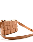 Lambskin Maxi Intrecciato Cassette Crossbody Bag Caramel
