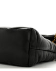 Lambskin Quilted Small Loulou Puffer Monogram Chain Satchel Black