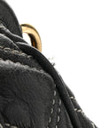 Calfskin Quilted Stam Dark Grey