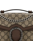 GG Supreme Monogram Textured Dollar Calfskin Top Handle Dionysus Shoulder Bag Beige Ebony New Acero