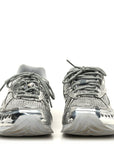 Calfskin Fishnet Fabric Orbit Sneakers 39 Silver