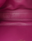 Smooth Calfskin Suede Medium Reversible Monogram Kate Satchel Rose Rubis