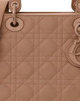 Ultra Matte Calfskin Cannage Medium Lady D1OR Beige