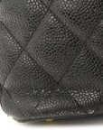 Caviar Quilted Drawstring Backpack Black