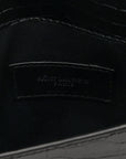 Calfskin Crocodile Embossed Uptown Monogram Pouch Black