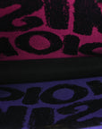 Canvas Embroidered Large Miss D1OR Graffiti Book Tote Fuchsia Purple