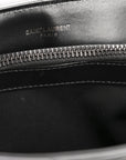 Calfskin Y Quilted Monogram Monochrome Small Loulou Chain Satchel Black