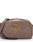 Calfskin Matelasse Small GG Marmont Chain Shoulder Bag Porcelain Rose