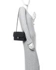 Caviar Quilted Small Double Flap Black