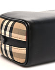 Calfskin Vintage Check Half Cube Crossbody Bag Black