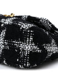 Tweed Quilted Medium CHNL 19 Flap Black White