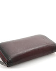 Grained Calfskin Zip Around Wallet Burgundy Black