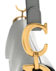 Grained Calfskin Saddle Bag Grey