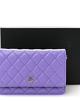 Caviar Quilted Wallet On Chain WOC Purple