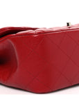 Caviar Quilted Jumbo Double Flap Dark Red