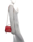 Caviar Quilted Small Business Affinity Flap Red