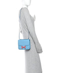 Epsom Enamel Constance 18 Bleu Du Nord Rouge de Coeur
