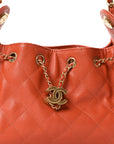 Caviar Quilted Mini CHNL 25 Handbag Dark Orange
