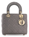 Lambskin Cannage Small Lady D1OR Grey