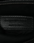 Crinkled Calfskin Matelasse Monogram Medium Niki Chain Satchel Black
