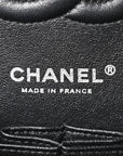 Caviar Chevron Quilted Medium Double Flap Black