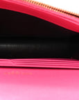 Grain De Poudre Matelasse Chevron Monogram Envelope Chain Wallet Fresh Fuchsia