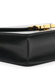 Shiny Calfskin Triomphe Margo Wallet on Chain Black