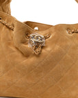 Suede Quilted Small CHNL 25 Handbag Beige