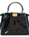 Patent Mini Plexi Handle Peekaboo Iconic Satchel Black Blue