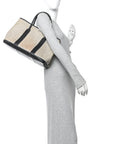 Toile H Buffle Skipper Garden Party 36 MM Tote Black