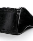 Crinkled Calfskin Matelasse Monogram Medium Niki Shopper Tote Black
