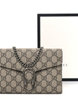GG Supreme Monogram Mini Dionysus Chain Wallet Beige Taupe