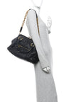 Calfskin Quilted Stam Black