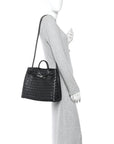 Nappa Intrecciato Medium Andiamo Shoulder Bag Black