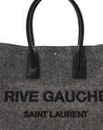 Wool Calfskin Rive Gauche Tote Grey