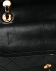 Lambskin Quilted Medium Double Flap Black