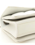 Crushed Calfskin Quilted Small Crush Chain Bag Optic White