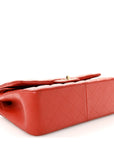 Pearly Caviar Quilted Jumbo Double Flap Orange